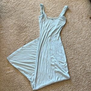 Skims Light Blue Sleeveless Dress low back maxi